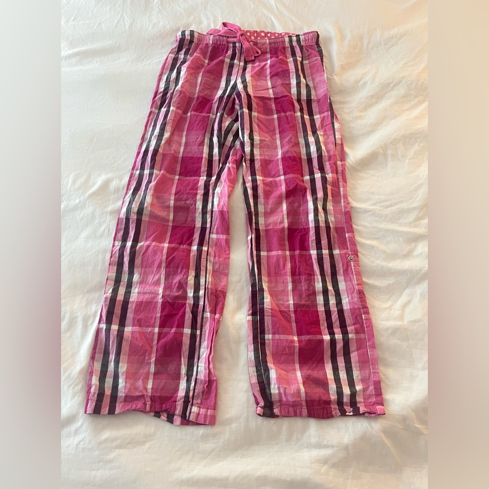 Old Navy Pink and Black Plaid Pajama pants